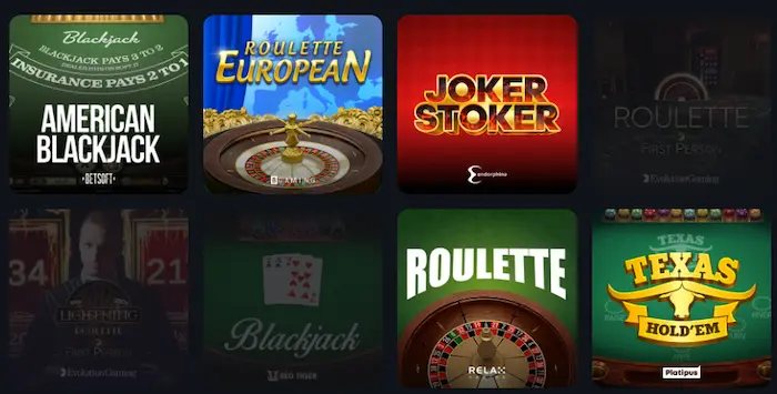 BetSpino Casino table