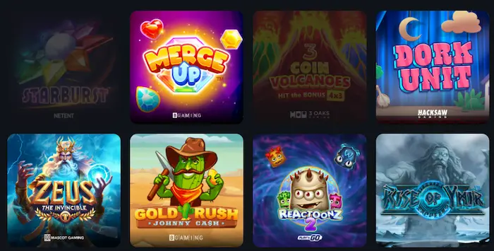 BetSpino Casino games
