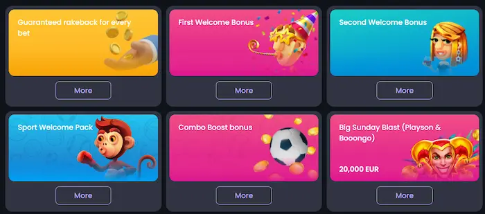 BetSpino Casino bonuses